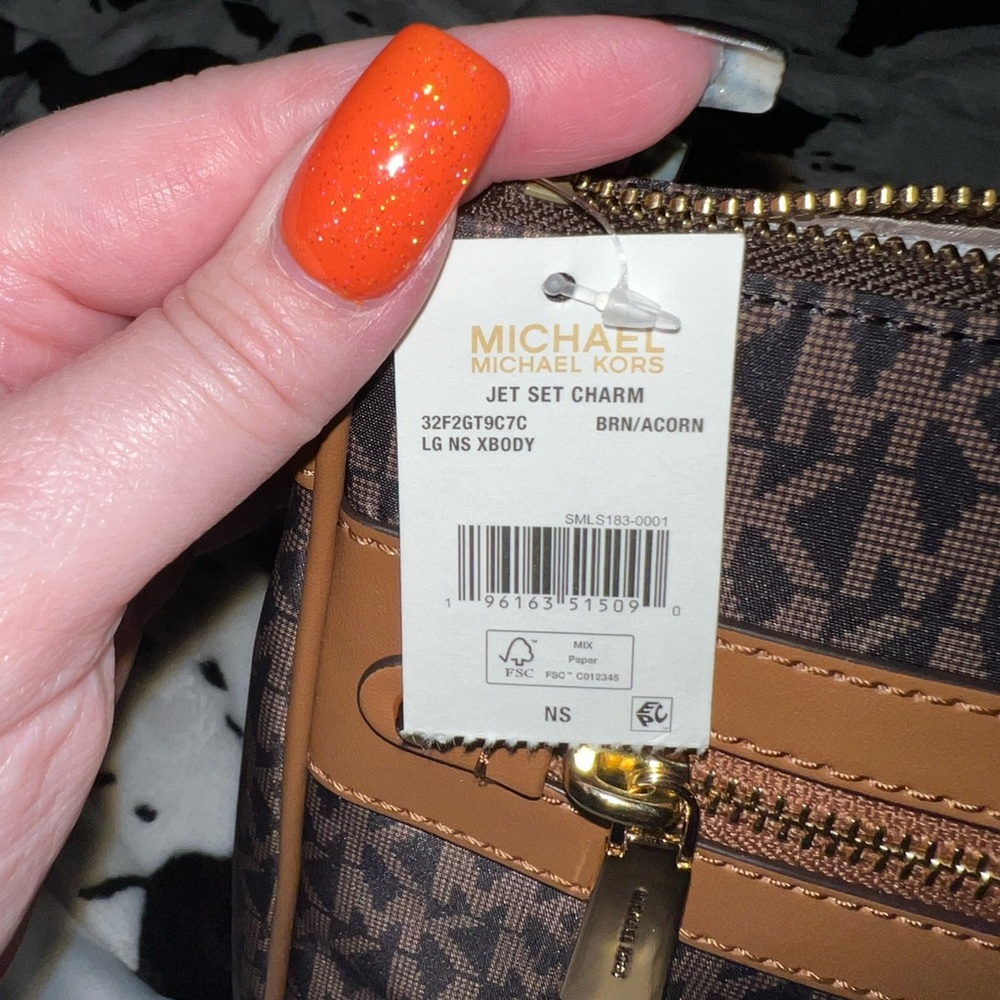 NWT Michael Kors Signature Brown and Tan Crossbody Bag - Picture 3 of 5